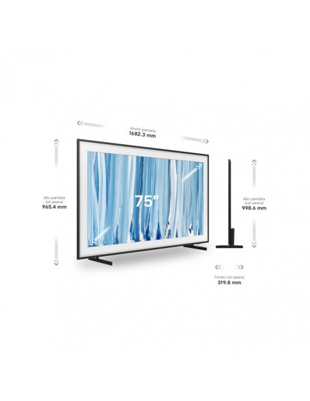 Samsung TQ75LS03HWUXXC The Frame Pro de 75 pulgadas: medidas con y sin peana
