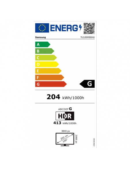 Etiqueta energética europea Samsung TU100M90HUXXC