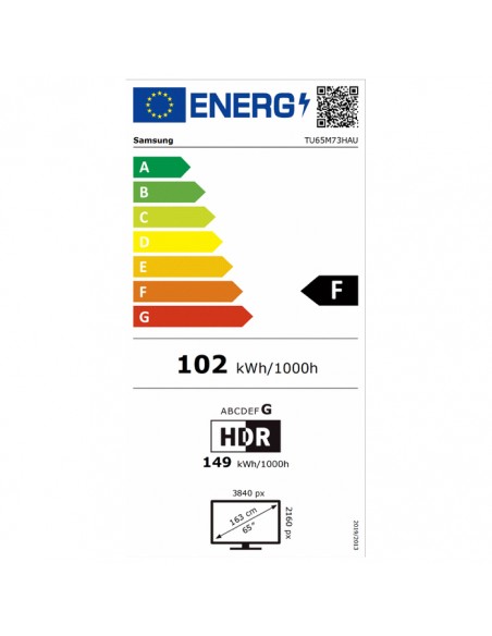 Etiqueta energética europea Samsung TU65M73HAUXXC