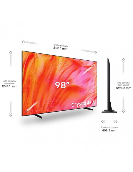 Medidas oficiales Samsung TU98U9005HUXXC de 98 pulgadas