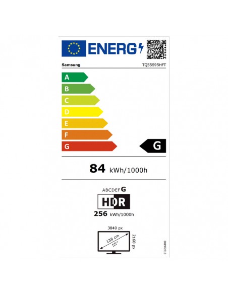 Etiqueta energética europea Samsung TQ55S95HFTXXC