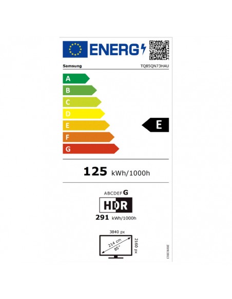 Etiqueta energética europea Samsung TQ85QN73HAUXXC