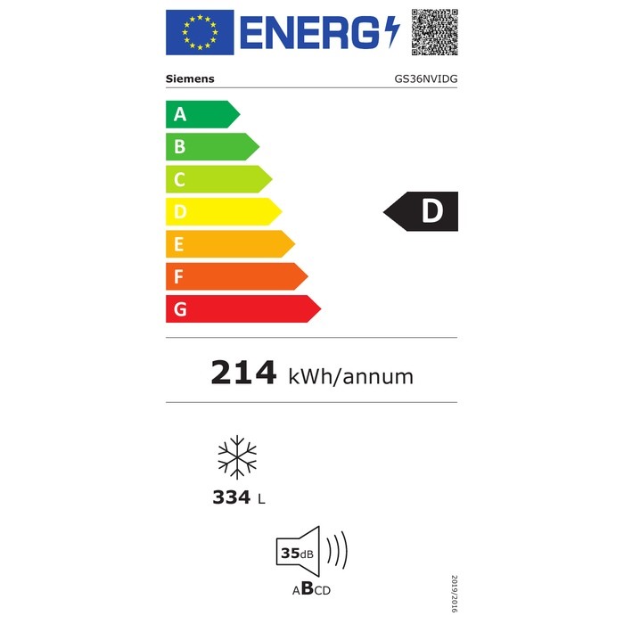 Etiqueta energética D Siemens GS36NVIDG